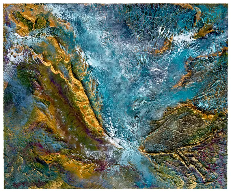 Akrylmålning Cloudy Coast av Mikaela Gernandt