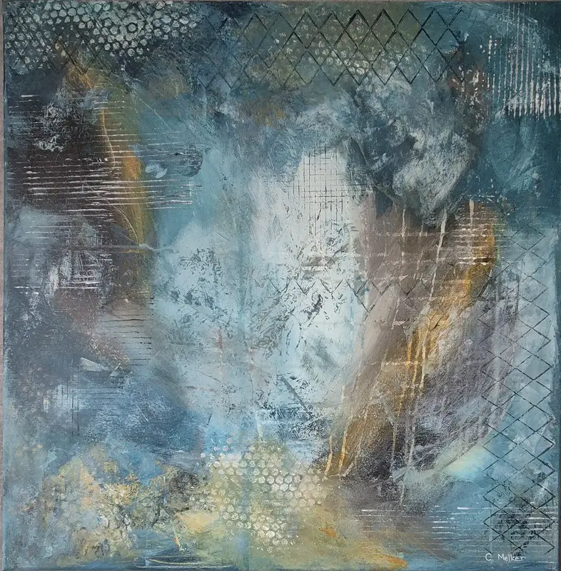 Akrylmålning Gränsland av Camilla Melker