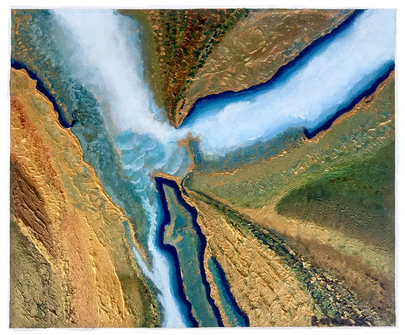 Akrylmålning Flood River av Mikaela Gernandt