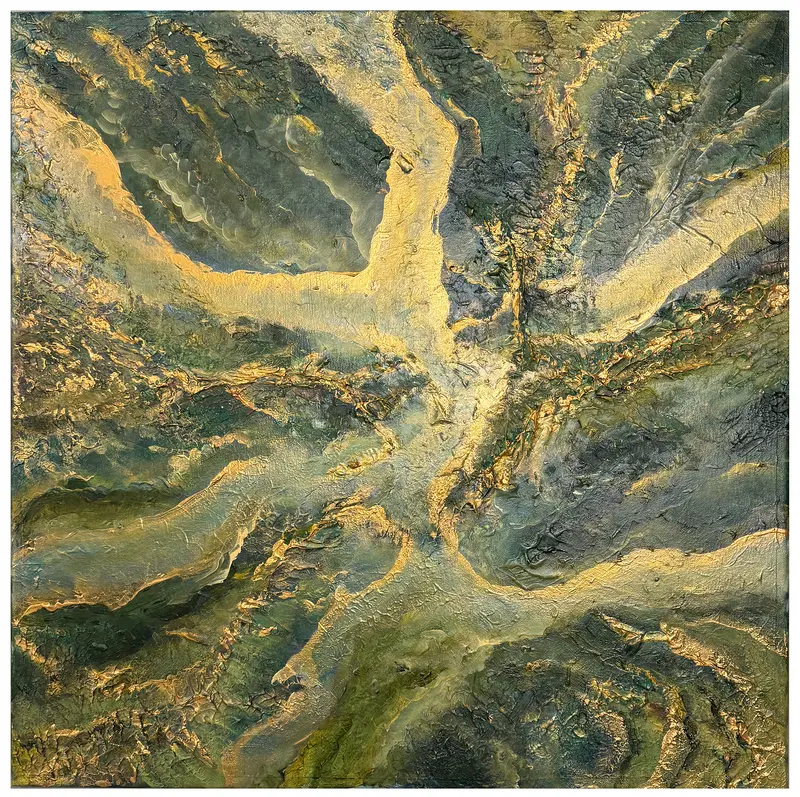 Akrylmålning Mountain Woodland av Mikaela Gernandt