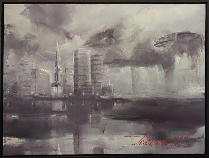 Oljemålning It happened tomorrow av Tetiana Kozhushko