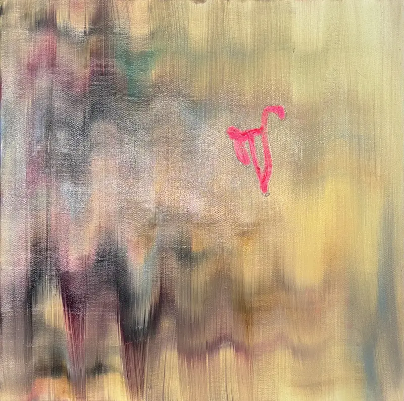 Oljemålning Där inne av MALIN Ridderfors