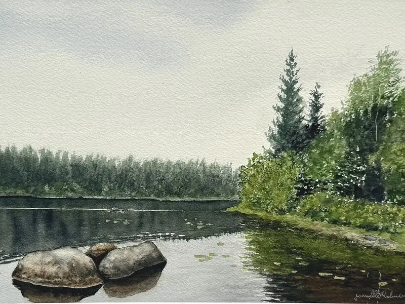 Akvarell Vid tjärnet av Jeanette Malmberg