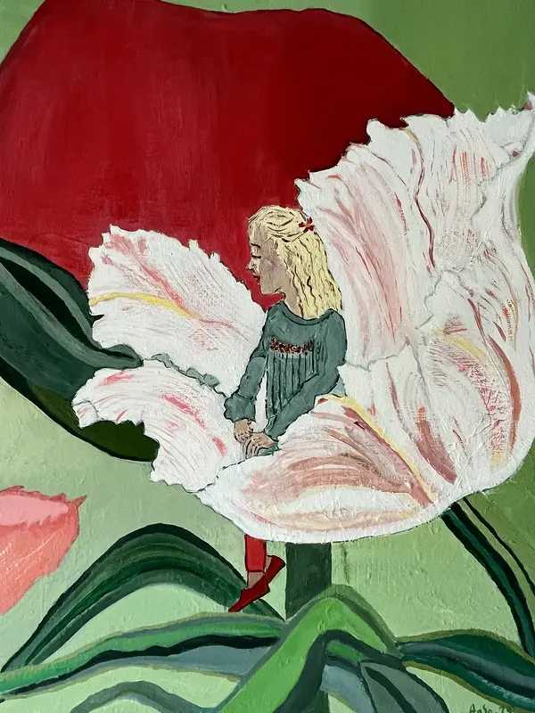 Akrylmålning Tummelisa av Anne-sofie Lundgren