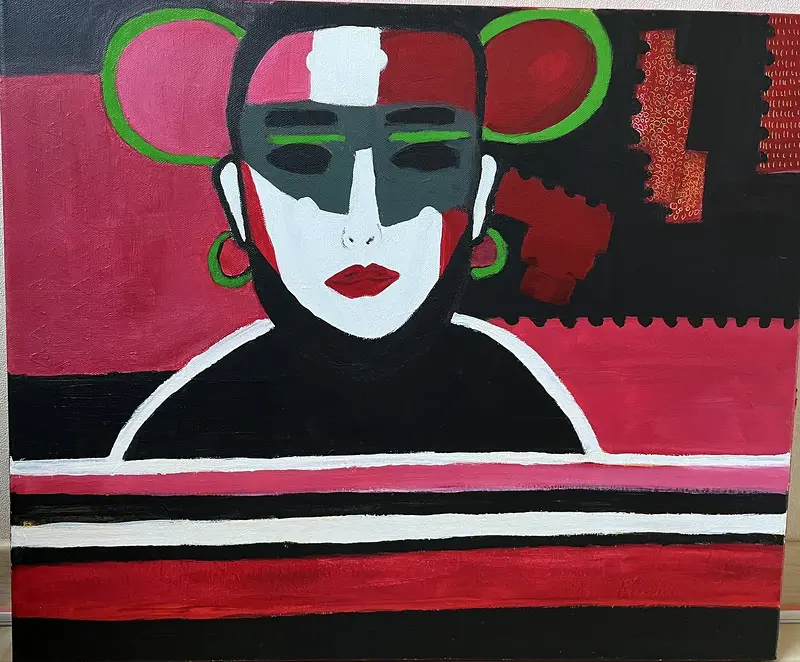 Akrylmålning Rebel rebel av Anne-sofie Lundgren