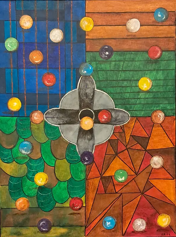 Akrylmålning "Kulhål". av Roland Adolfsson