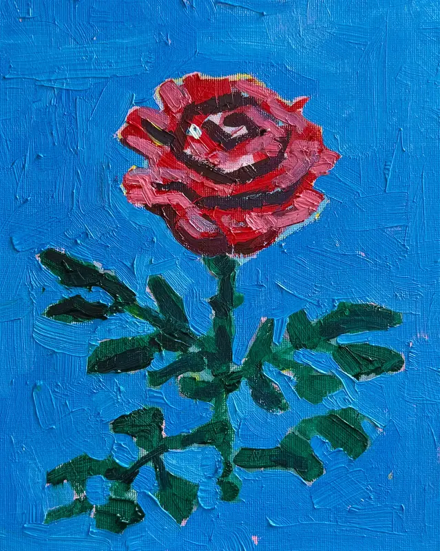 Oljemålning Ros av Ekaterina Dutkevich