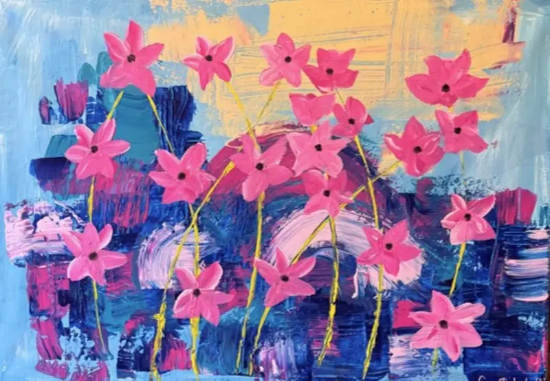 Akrylmålning Abstrakt blomma av Eva Filubelli