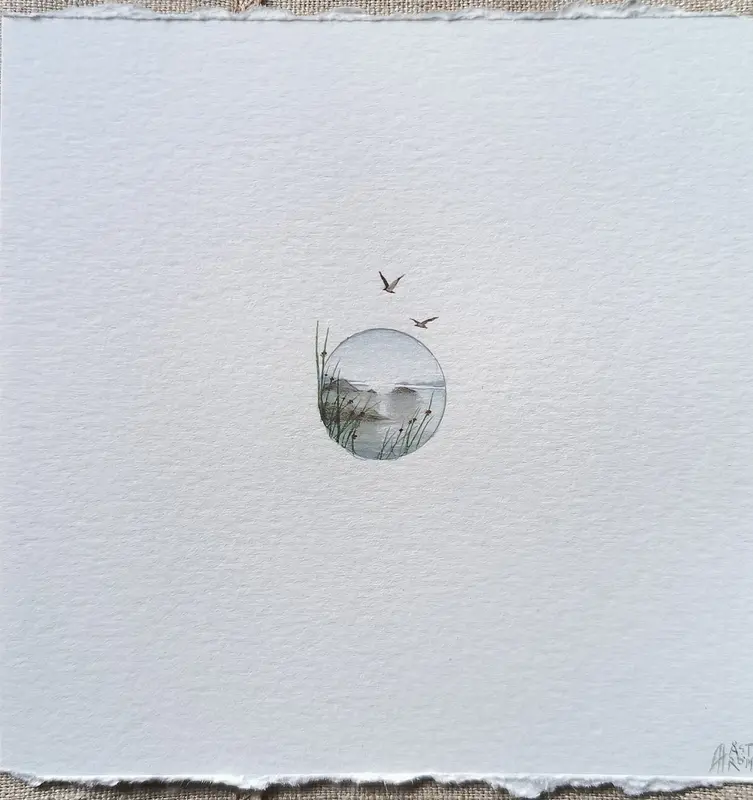 Akvarell Stillness av Anna Åström