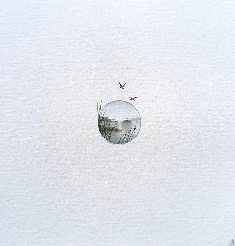 Akvarell Stillness av Anna Åström