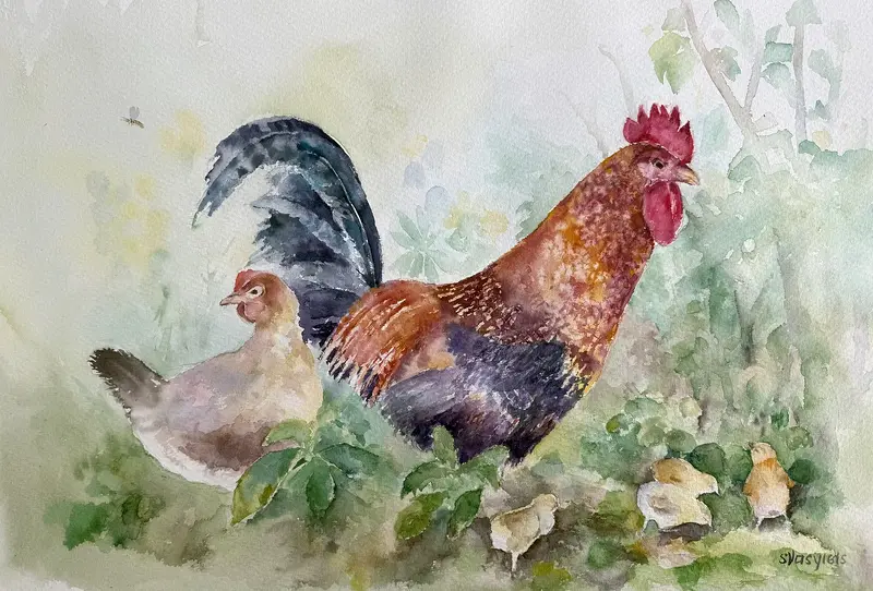 Akvarell Glad Påsk av Svitlana Vasylets