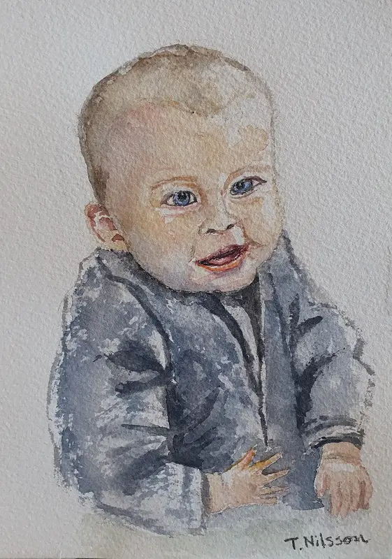 Akvarell Dolph av Tony Nilsson