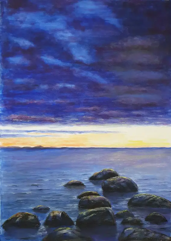 Oljemålning Blue Charm av Tony Nilsson