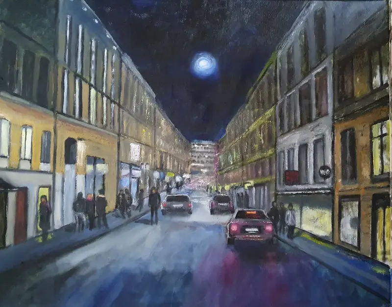 Oljemålning Kvällsliv av Tony Nilsson