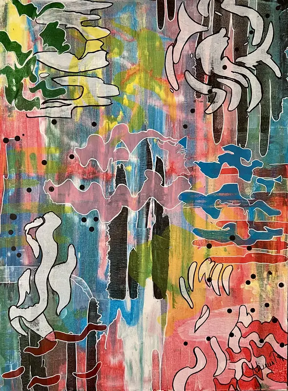 Akrylmålning AB9 av Ninni Andersson