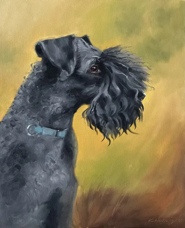 Oljemålning Yackies porträtt av Kristina Westring