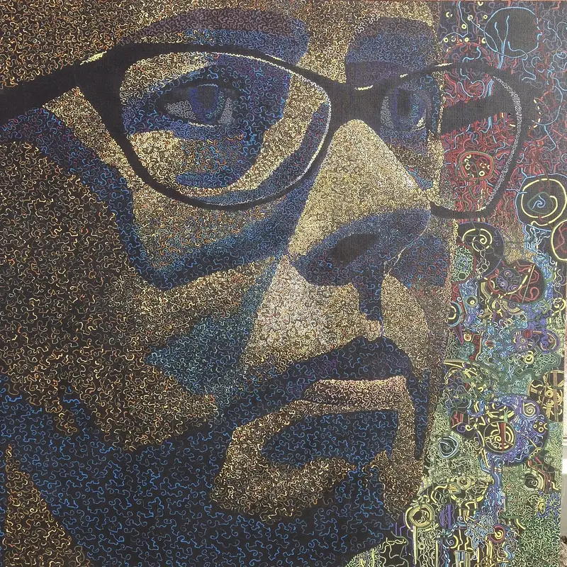 Akrylmålning Lenita av Daniel Pickens