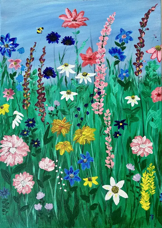 Akrylmålning Naturens bukett av Tina Fornbrandt