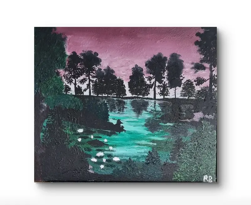 Akrylmålning Twilight av Rebecca Berglund