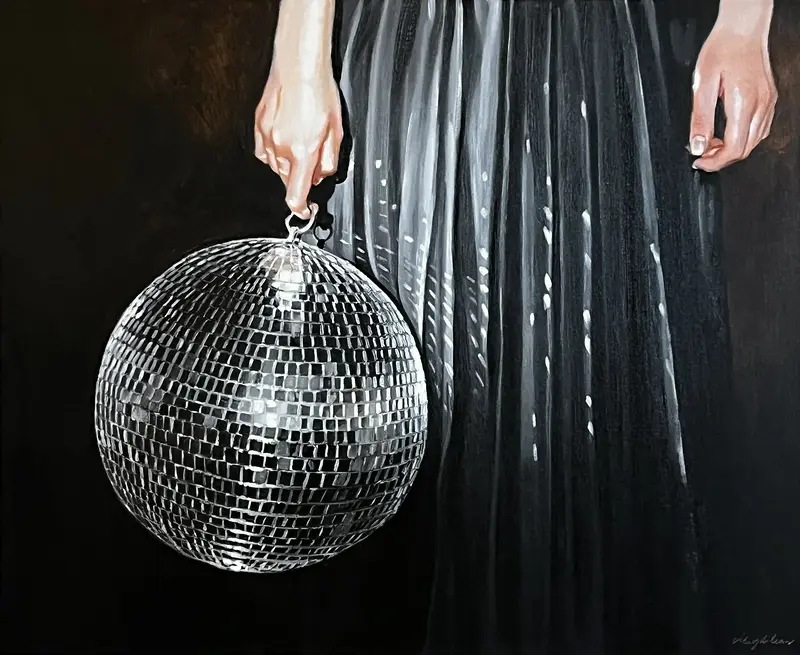 Oljemålning Disco av Magdalena Tyboni