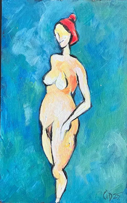 Akrylmålning Naken modell Akt 89 av Calin Ion Deas