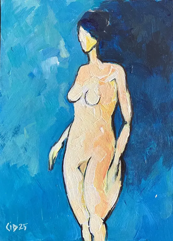 Akrylmålning Naken modell Akt 91 av Calin Ion Deas