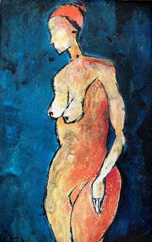 Akrylmålning Naken modell Akt 92 av Calin Ion Deas