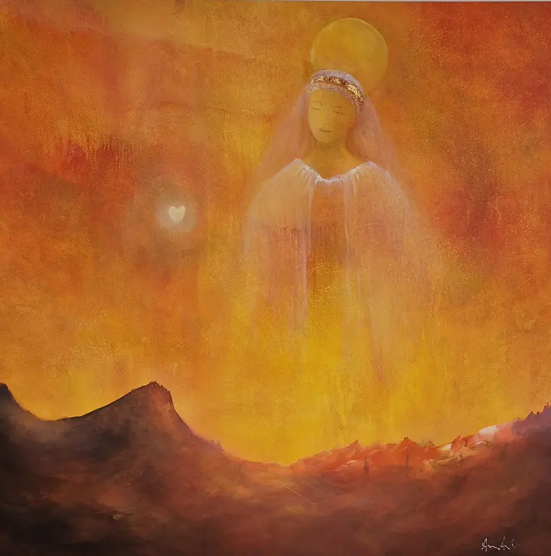 Akrylmålning Kärlekens ängel av Annica Andersson