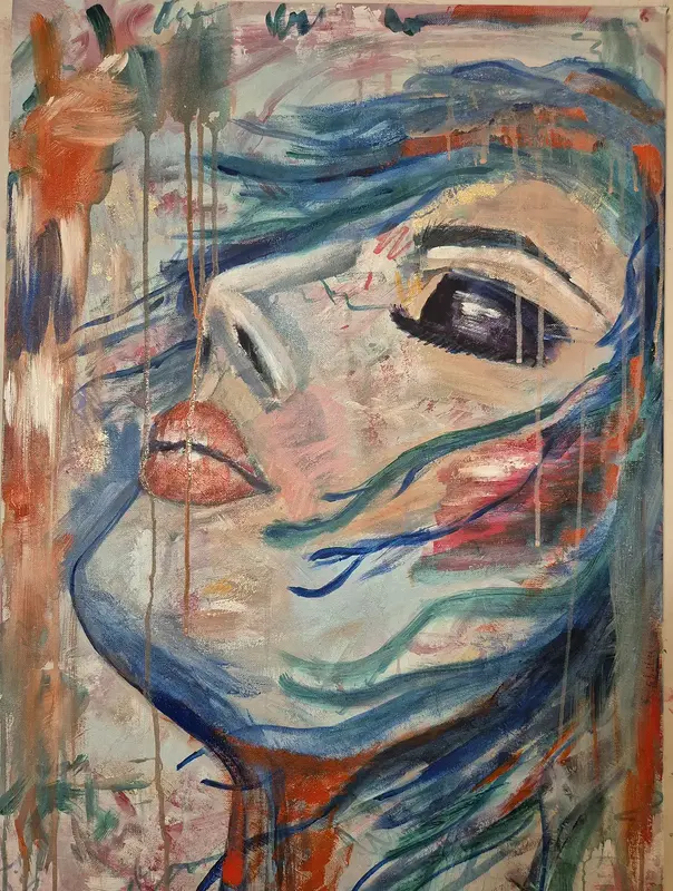 Akrylmålning Vind av Sandra Johansson