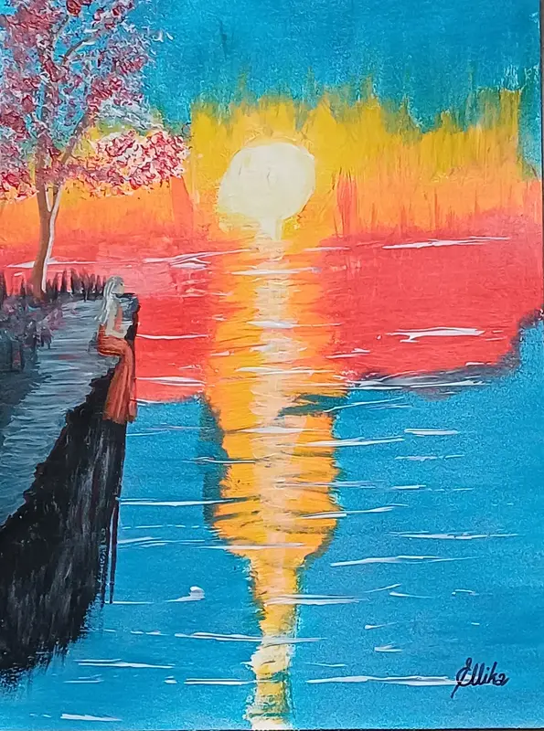 Akrylmålning En ny dag av Ellinor Karlsson