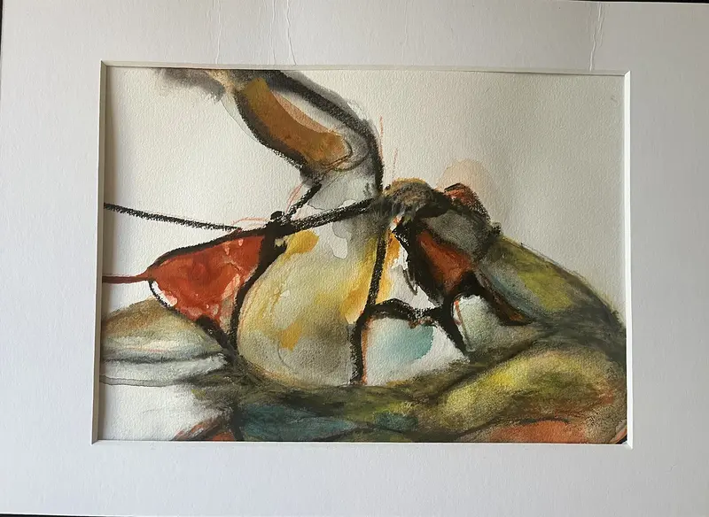 Akvarell Allt brinner av Ylva Julén