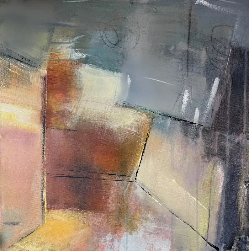 Akrylmålning Ny 60x60 av Catharina Bauer