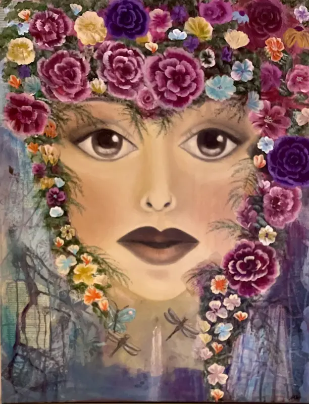 Akrylmålning Flower Power av Mimmi Dubén