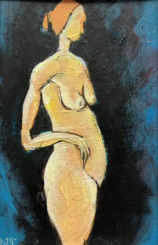 Akrylmålning Naken modell Akt 97 av Calin Ion Deas