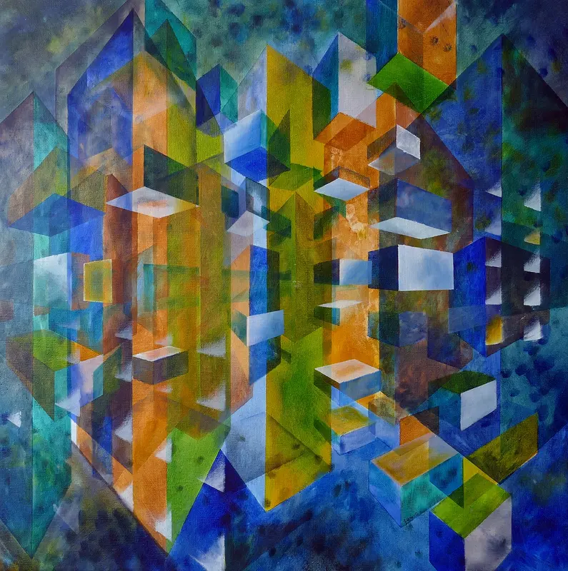 Oljemålning Fasett av Ilse Hviid