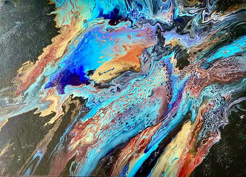 Akrylmålning Coral Reef av Erlinda Nordh