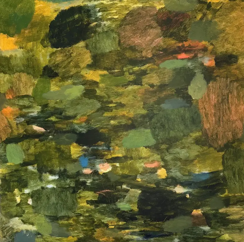 Akrylmålning Green silence av Jessica Petersson