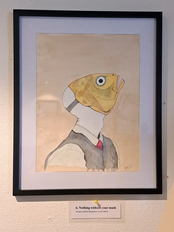 Akvarell Nothing without your mask av Victor Thorén