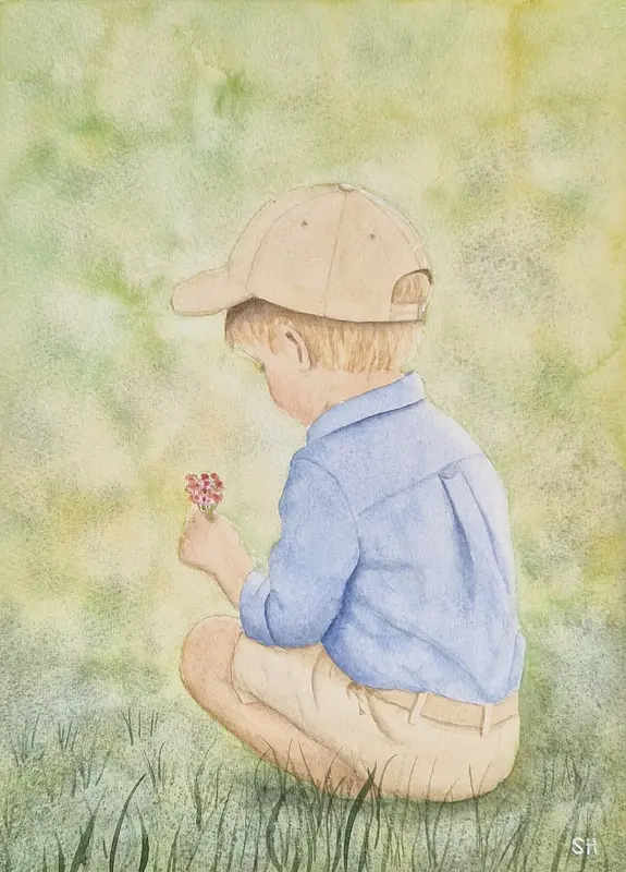 Akvarell En stund i juni av Susanne Hagemark