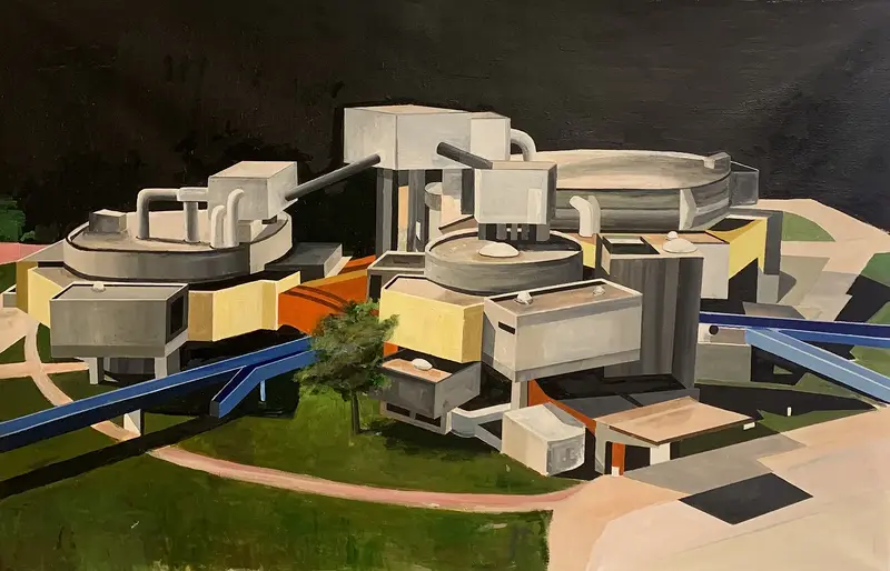 Akrylmålning Mummers theatre av Teres Karlsson