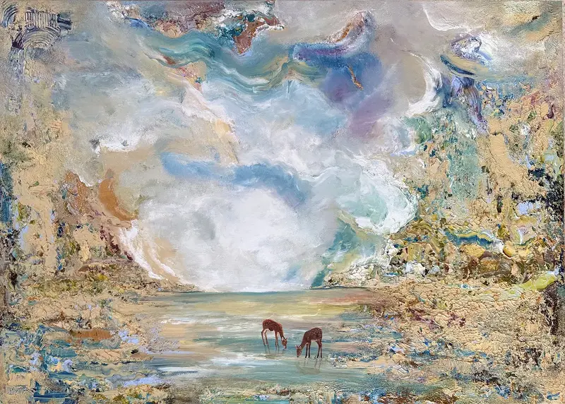 Akrylmålning Sida vid sida av Matilda Jerlström