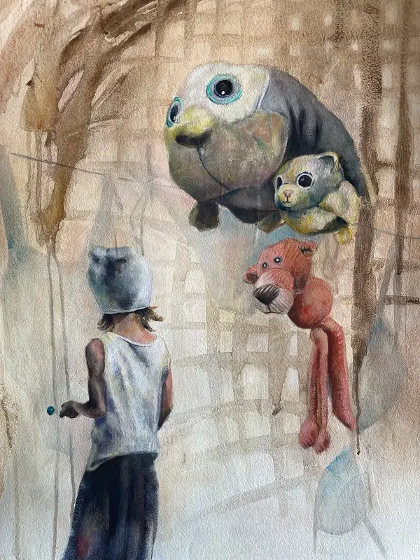 Oljemålning Realite’ av Charlotte L8 Winberg