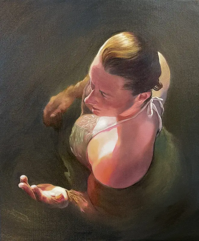 Oljemålning Come with Me av Elin Boberg