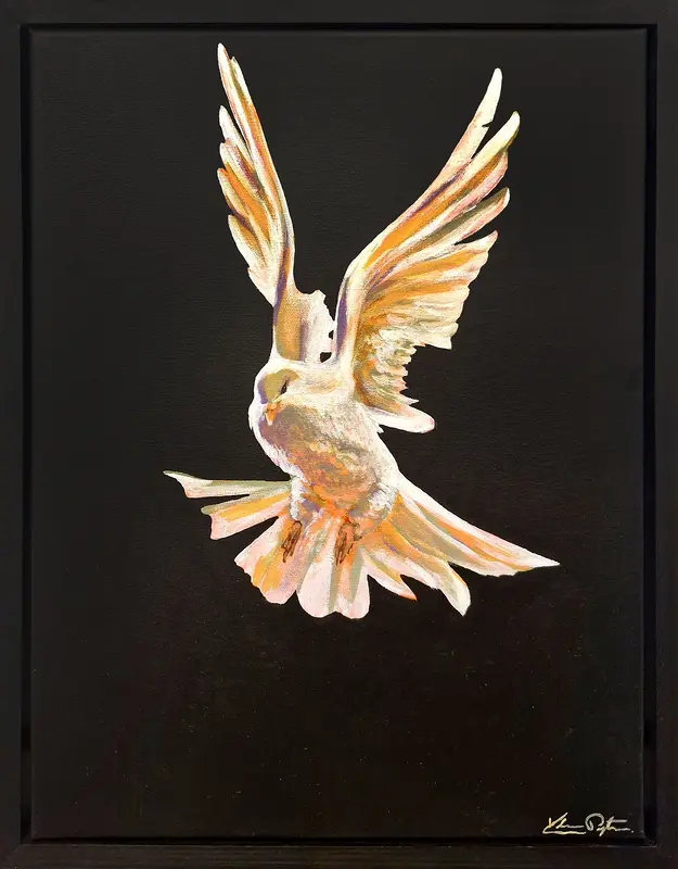 Akrylmålning Dove av Klara Prytz