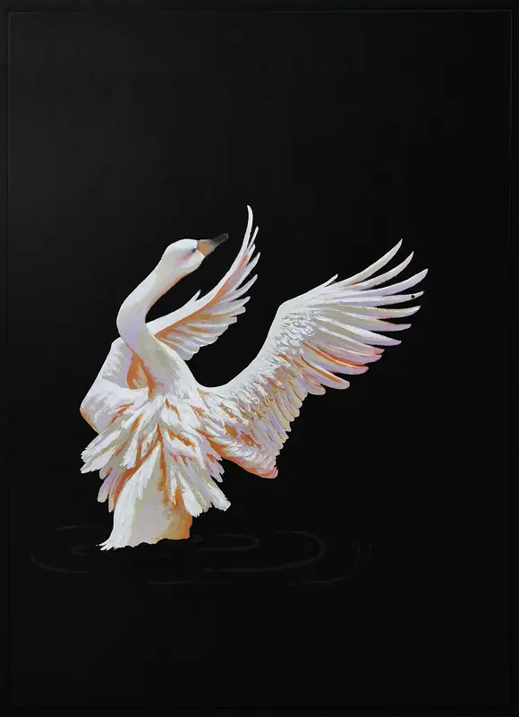 Akrylmålning The swan av Klara Prytz