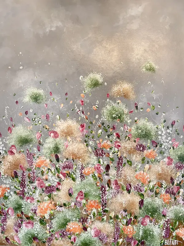 Akrylmålning BEHIND THE BLOOM av Anna Artistockholm Brandt