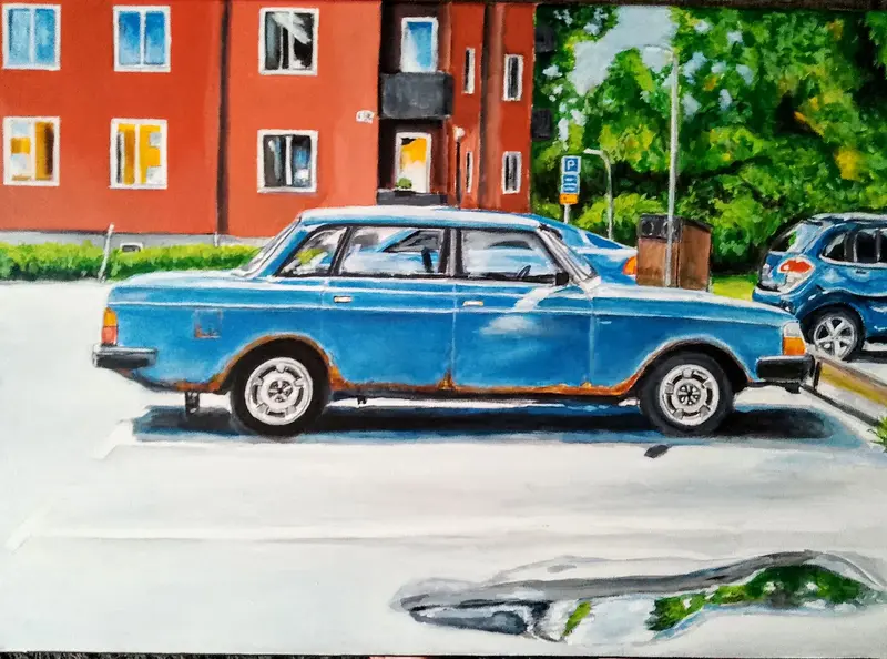 Akrylmålning Efter regn kommer solsken av Daniel Krön