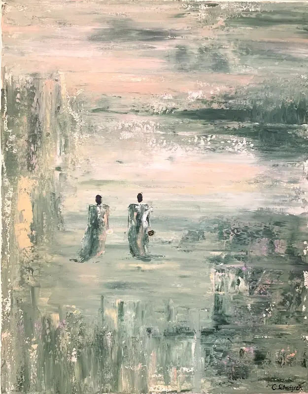 Akrylmålning Walking with Chanel av Carolina Lönngren