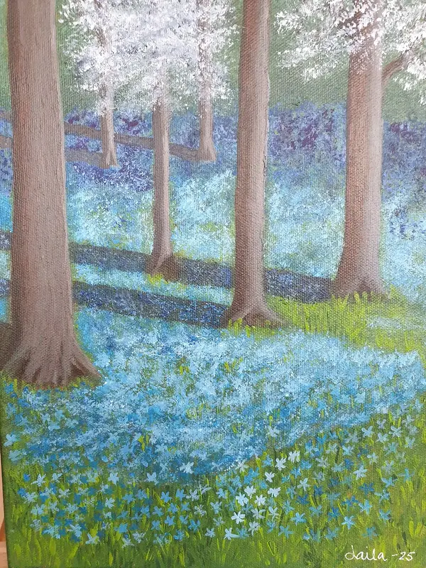 Akrylmålning Vårglänta av Laila Malmborn