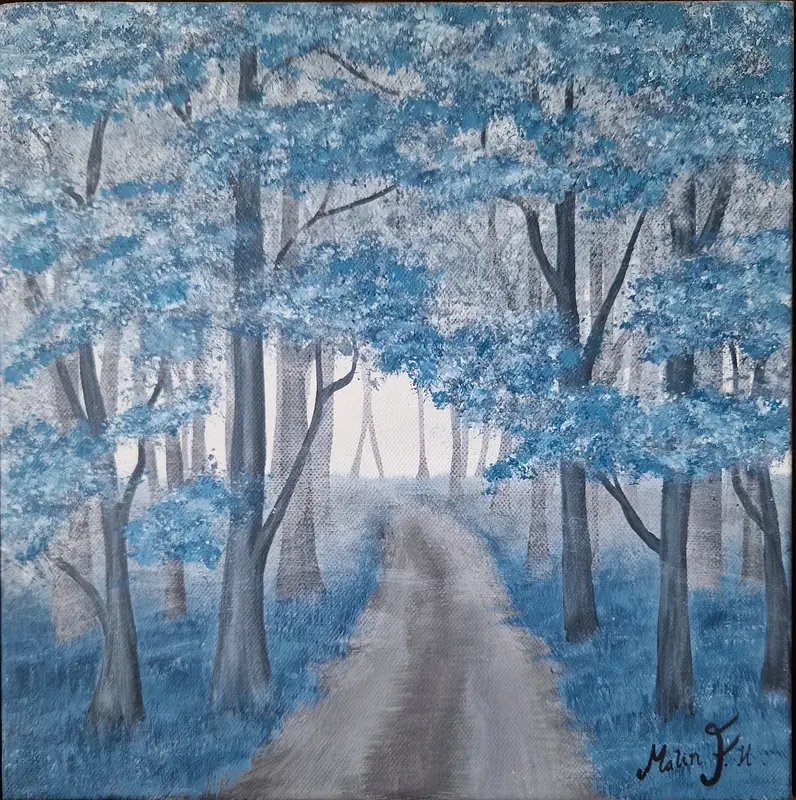Akrylmålning Höstskog av Malin Frelin Helsing